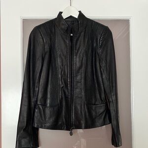 Tahari Black Leather Jacket